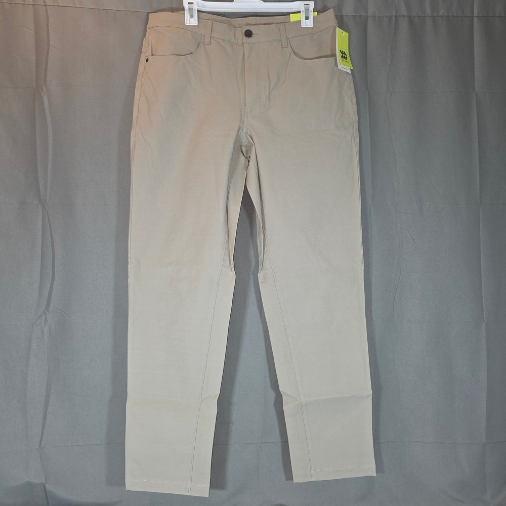All in Motion Mens 360 Lifestyle Twill Pant Khaki Tan 34x32 Water Resistant